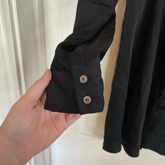 ARITZIA Babaton Collaborate Satin Mini Shirt Dress Black Size XS Office Siren - Picture 7 of 10